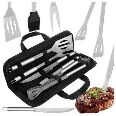 Grillbesteck-Set Kaminer 27182 5-teilig Edelstahl mit Aufbewahrungstasche