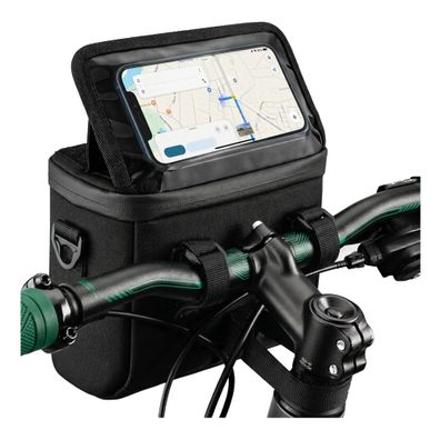 Lenkertasche Trizand 27239 mit Handyhalterung 4 L wasserdicht schwarz