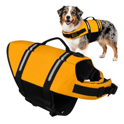 Hundeschwimmweste Purlov Gr. L für Hunde 10-20 kg reflektierend mit Haltegriff