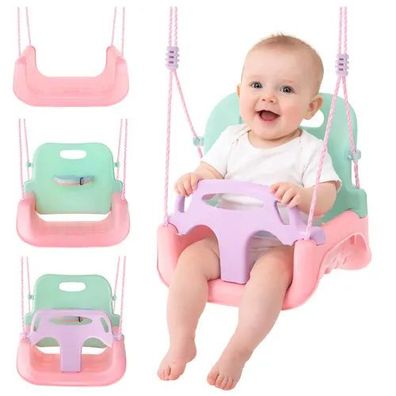 Kinderschaukel Kruzzel 3-in-1 mit Rückenlehne und Schutzbügel, bis 30 kg