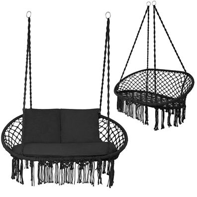 Hängeschaukel Gardlov Storchennest doppelt schwarz 126 cm inkl. Kissen