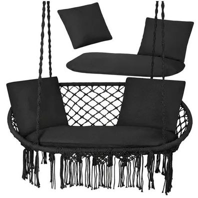 Schaukelkissen-Set Gardlov 3-teilig für Doppel-Nestschaukel schwarz 110 x 62 cm