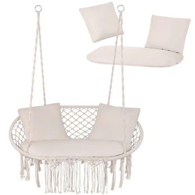 Schaukelkissen Set 3-teilig Gardlov creme für Doppelschaukel 110 x 62 cm waschbar