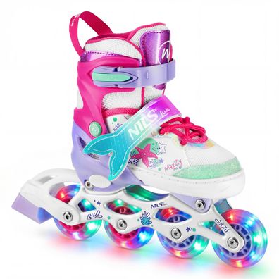 Inlineskates NILS FUN MAZZY NH18150 4in1 Kinder Gr. 31-34 verstellbar LED-Rollen