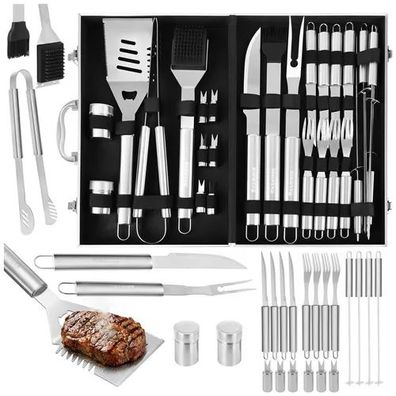 Grillbesteck-Set Kaminer BBQ01 26-teilig Edelstahl mit Alukoffer
