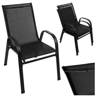 Gartenstuhl-Set Gardlov 2-teilig stapelbar schwarz belastbar bis 150 kg
