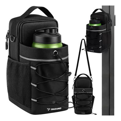 Sporttasche Trizand magnetisch 4,5 L mit Flaschenhalter, Polyester, schwarz