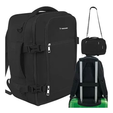 Reiserucksack Trizand 40x25x20 cm Handgepäck 20 L schwarz 2-in-1 mit Schultergurt