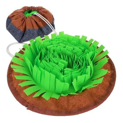 Schnüffelmatte Purlov für Hunde 48 cm rund verstellbar rutschfest Filz braun grün
