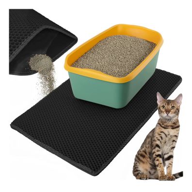 Katzenklo Matte Purlov 75x55 cm schwarz zweilagig mit Wabenstruktur