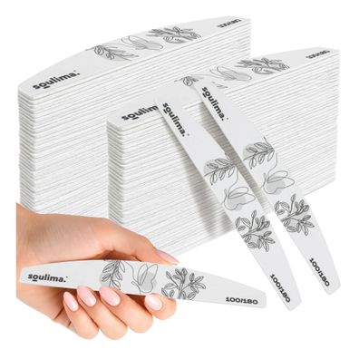Nagelfeilen Set Soulima 100/180 Halbmond 100 Stück Maniküre Pediküre