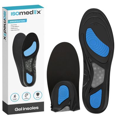 Gel-Einlegesohlen Isomedix Gr. 37-42, Fußgewölbestütze und Dämpfung, 1 Paar