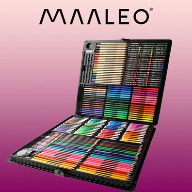 Malset im Koffer MAALEO 288 Teile mit Buntstiften, Markern und Ölpastellen