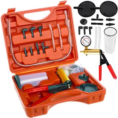 Vakuum-Druckpumpe XTROBB Set mit Manometer bis -1 bar im Koffer