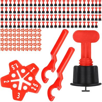 Fliesen-Nivelliersystem Bigstren 150-teilig, 100 Clips, 50 Sterne, 2 Schlüssel
