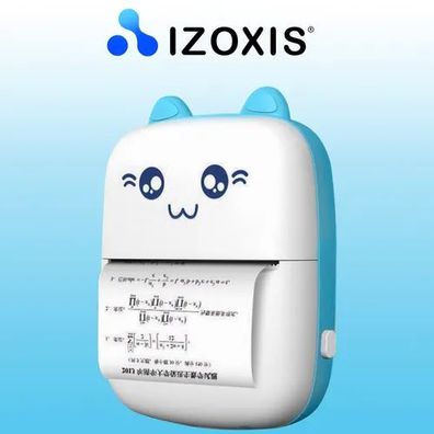 Mini Fotodrucker Izoxis 22272 Bluetooth Thermodrucker 11 Rollen Katzendesign