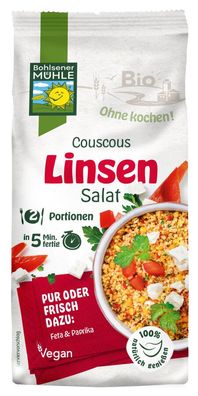 3x Bohlsener Mühle Bio Couscous Linsen Salat 165g
