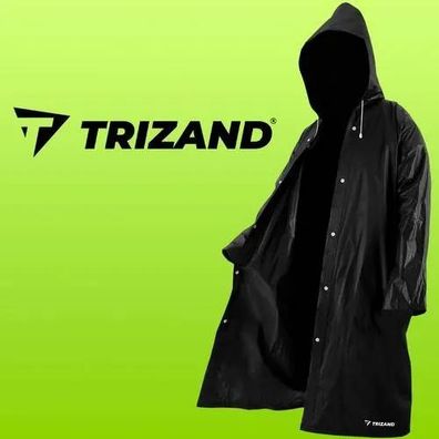 Regenmantel Trizand 21840 mit Kapuze und Druckknöpfen schwarz 110 cm