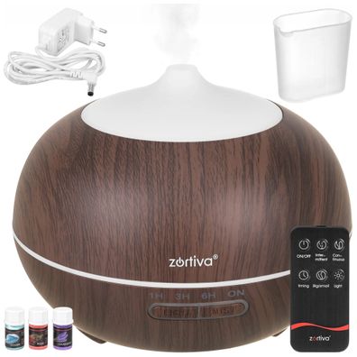 Luftbefeuchter Zortiva 400 ml Ultraschall Aroma Diffuser mit Fernbedienung LED