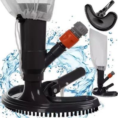 Poolsauger Bigstren wasserbetrieben Halbmondform mit Bürsten und Fangbeutel