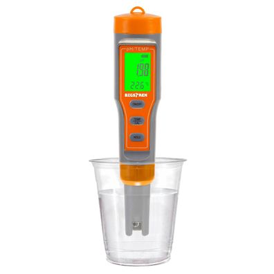 pH-Messgerät Bigstren 23534 Wassertester mit Thermometer und LED-Display