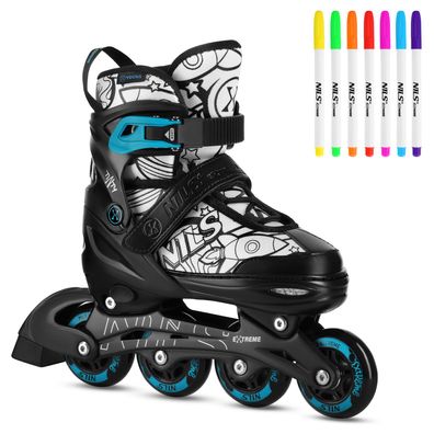 Inlineskates NILS Extreme TINTY 4-in-1 Kinder verstellbar Gr. 31-34 Schlittschuh