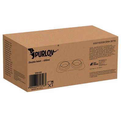 Doppelnapf Purlov 21632 Edelstahl Silikon 2 x 450 ml Hundenapf Katzennapf schwarz