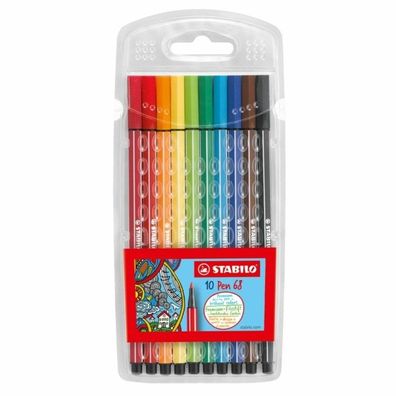 Stabilo Fasermaler Pen 68 Etui mit 10 Farben Stabilo® 6810/PL Faserschreiber