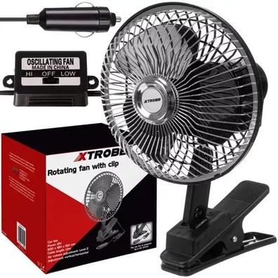 Auto-Ventilator Xtrobb 23194 mit Clip, 12V, oszillierend, schwarz