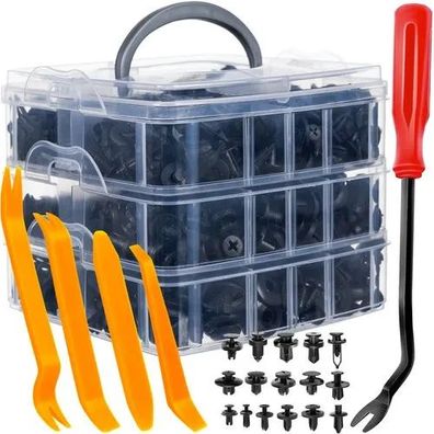 Autoclip-Set Xtrobb 24297, 620 Stück in 16 Typen, mit Abzieher und Sortierkoffer