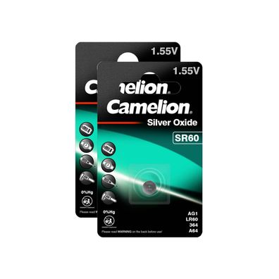 2x Camelion SR60 LR621 SR621W AG1 LR60 164 GP64A 364 364A SR621 60LR