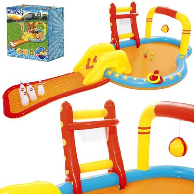 Wasserspielplatz Bestway 53068 aufblasbar 435x213x117 cm mit Rutsche und Pool