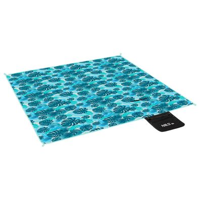 Picknickdecke NILS CAMP NC2224 200x200 cm türkis Fleece wasserabweisend