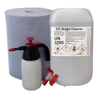 Bremsenreiniger 10Ltr.+ Auslaufhahn+ Drucksprüher schwarz+ Putztuchrolle - acetonfrei