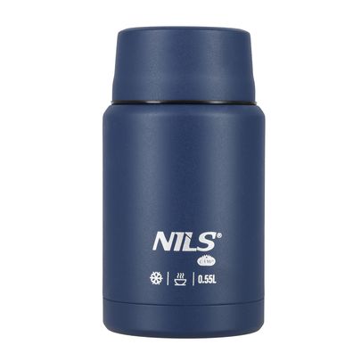 Speisethermos NILS CAMP NC3807 550 ml Edelstahl doppelwandig blau