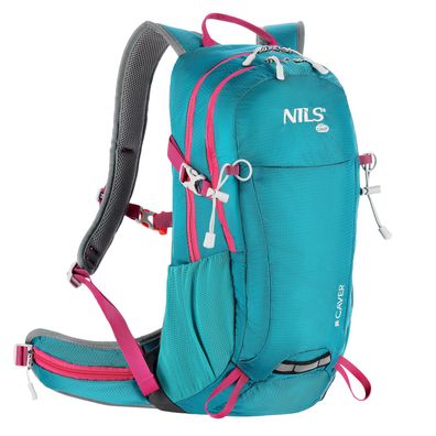 Trekkingrucksack NILS CAMP NC1950 Caver 18 L mit Regenhülle türkis