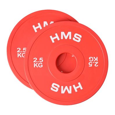 Hantelscheiben HMS CBRS25 Olympia 2 x 2,5 kg Gummi 51 mm Bohrung rot