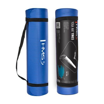 Yogamatte HMS YM03 blau 183 x 61 cm NBR 10 mm mit Tragegurt