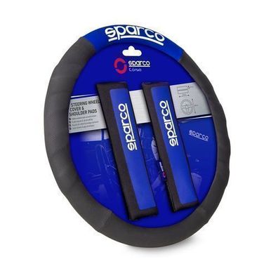 SPARCO Lenkradbezüge Schulterpolster Satz Universal Lenkradschutz Schwarz Blau