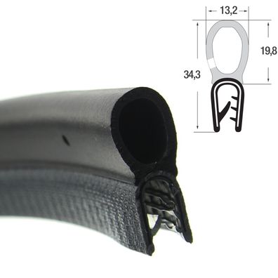 DO14 - PVC/ EPDM Kantenschutz Dichtungs Profil Gummi Dichtung oben - Klemmbereich 4