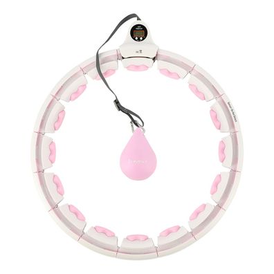 Hula Hoop Reifen HMS HHW06 rosa verstellbar mit Schwerkraftball und LCD Zähler