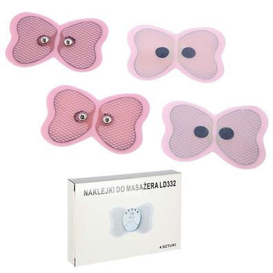 Ersatz-Gelpads für Massagegerät ABS Master Pro 4er Pack Schmetterling 10,7 x 7,4 cm