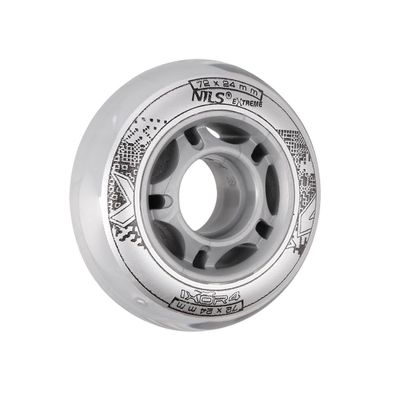 Inline-Skate Rollen NILS Extreme 72x24 mm 82A transparent 4er Set