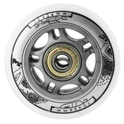 Inliner Rollen NILS Extreme 70x24 mm 82A weiß Set 4 Stück mit 8 ABEC-7 Lagern