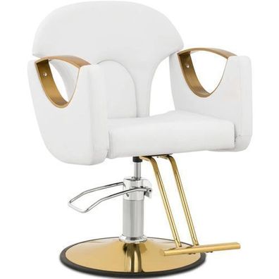 BARTON Friseurstuhl mit Fußstütze - weiß