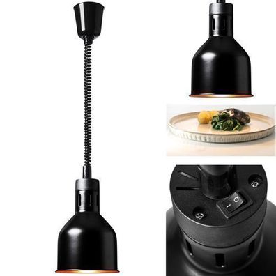 Infrarot-Lebensmittelwärmerlampe, hängend, schwarz, Durchmesser 17 cm, 250 W