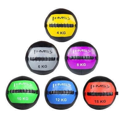 Wall Ball HMS WLB6 Medizinball 6 kg Kunstleder 33 cm Durchmesser grau schwarz