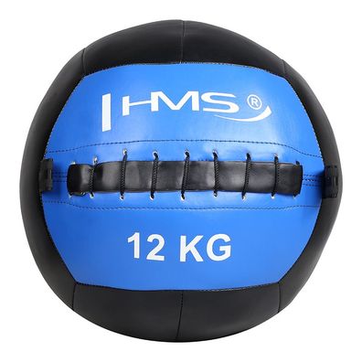 Wall Ball HMS WLB12 Trainingsball 12 kg Kunstleder Durchmesser 33 cm blau