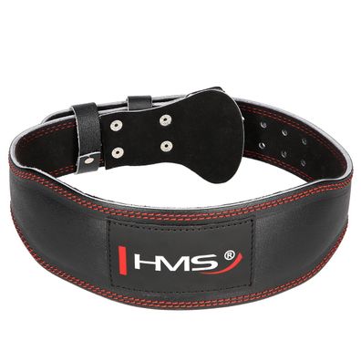 Gewichthebergürtel HMS PA3778 Leder Größe L schwarz 10 cm breit gepolstert