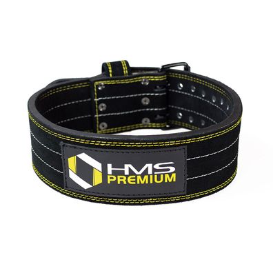 Gewichthebergürtel HMS Premium PA3558 Größe S Leder 3-lagig schwarz 10 cm breit